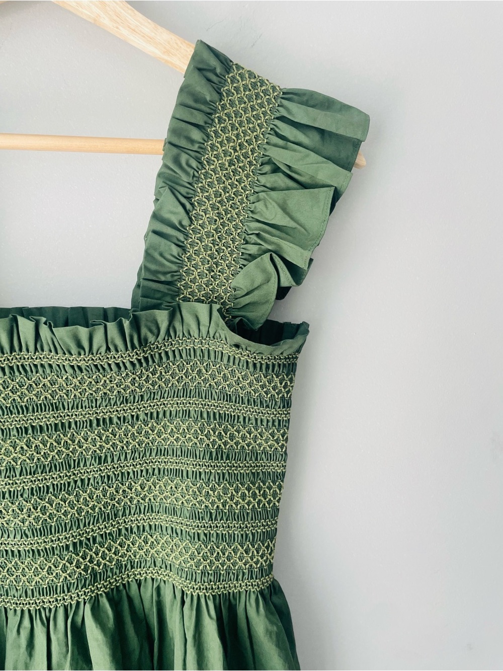 Hill House Nap Dress Smocked Green RARE - Picture 5 of 9